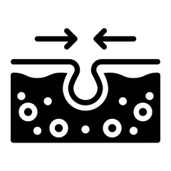 tighten skin glyph icon