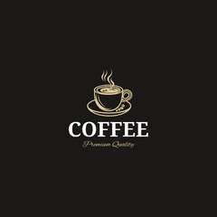 Cup of coffee and speech bubble logo template