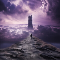 Purple dream road and castle