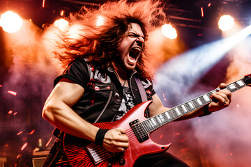 Music Madness: Heavy and thrash metal dynamic stage frontman generative ai
