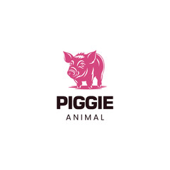 pig logo, Retro Rustic BBQ Grill, Barbecue, Barbeque Label Stamp Logo design vector