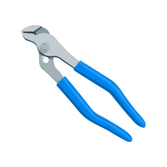 Slip Joint Pliers, Water Pump Pliers, Wrench Pliers with Comfort Grips, isolated on white background. Vector illustration pliers wrench icon Isolated on White Background.