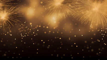 Fototapeta premium Happy New Year, burning fireworks with bokeh light background