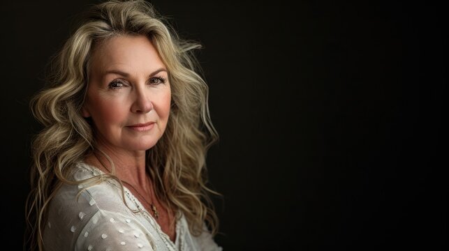 Woman in White Shirt Poses for Picture Generative AI