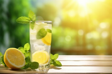 A tantalizingly tangy Yuzu soda served chilled with lemon slice and mint on a warm sunny day