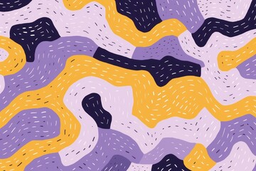 Lavender and mustard zigzag geometric shapes