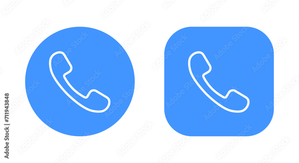 Aufkleber phone call line icon vector on circle and square background