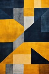 Mustard and indigo zigzag geometric shapes