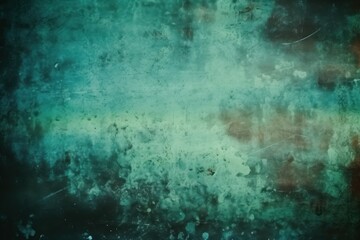 Fototapeta na wymiar Old Film Overlay with light leaks, grain texture, vintage turquoise background
