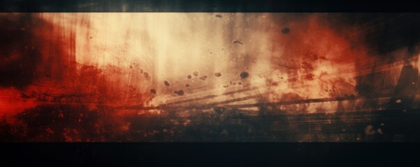 Old Film Overlay with light leaks, grain texture, vintage red background