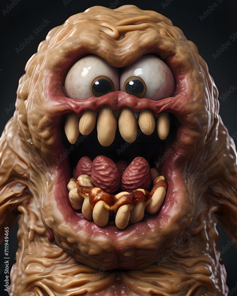 Wall mural Angry Peanut Monster