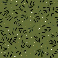 Olive and forest green simple cute minimalistic random satisfying item pattern