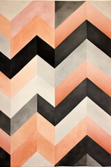 Peach and charcoal zigzag geometric shape