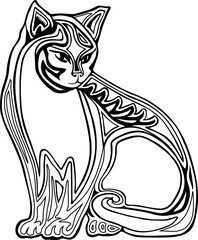 Black and white cat sticker