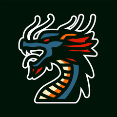 dragon tattoo design red new year vector logo design 
