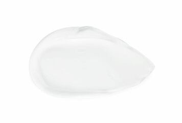 Sample of clear cosmetic gel isolated on white, top view