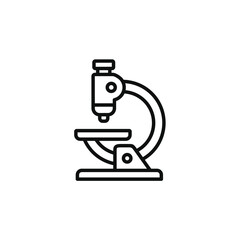 Microscope line icon isolated on transparent background