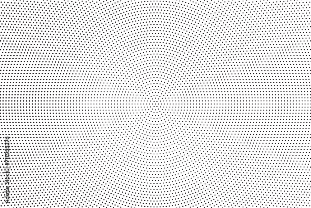 Poster Halftone effect vector background. Grunge halftone background with dots. Abstract monochrome halftone modern black white pattern.