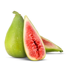 Fresh ripe green figs isolated on white
