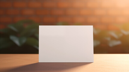 Placement of advertising, text, logo, corporate identity, company slogan, contact information on a business card and a white sheet. Empty space for presentation. Beautiful background with blur.
