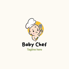 Baby chef logo, baby shop vector