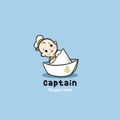 Baby captain logo, baby shop logo