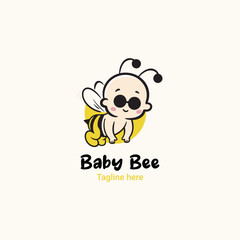 Baby Bee logo, baby shop vector