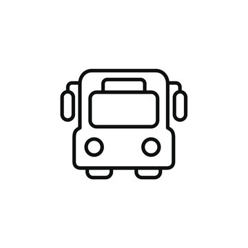 School bus line icon isolated on transparent background