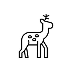 Deer outline icons, minimalist vector illustration ,simple transparent graphic element .Isolated on white background