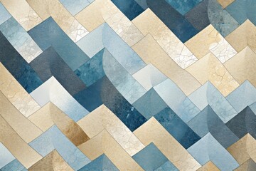 Sand and azure zigzag geometric shapes