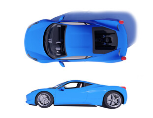 blue car 3d isolated on white