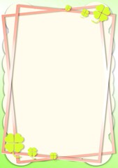 Light green background with frame and leaves, paper cut for text design, baby shower invitation