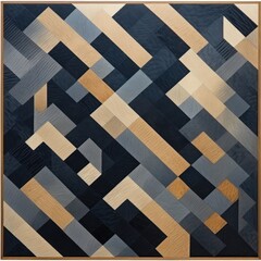 Slate and tan zigzag geometric shapes