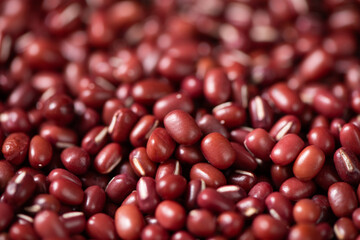Raw red bean or azuki beans seeds texture background