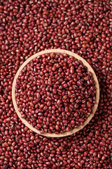 Raw red bean or azuki beans seeds texture background