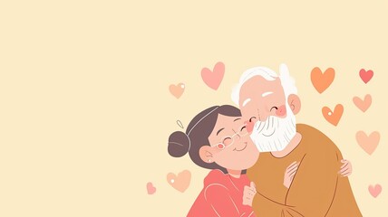 Old cute Couple who are happy in love