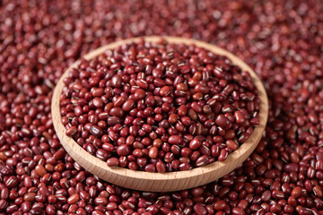 Raw red bean or azuki beans seeds texture background