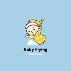 Baby Flying logo, baby logo