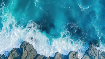 Foto op Plexiglas serene ripple ocean background illustration peaceful blue, motion movement, flow tide serene ripple ocean background © vectorwin