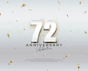 Modern 72nd anniversary design. Vector design premium editable. Premium vector for poster, banner, celebration greeting.