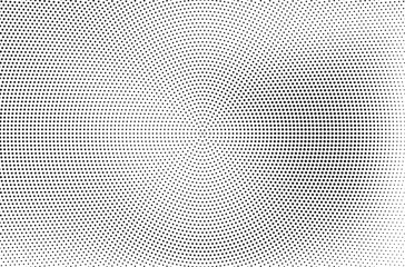 Halftone vector background. Monochrome halftone pattern. Abstract geometric dots background. Pop Art comic gradient black white texture. Design for presentation banner, poster, flyer, business card.