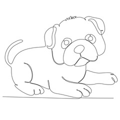 continuous line art dog vector illustration
