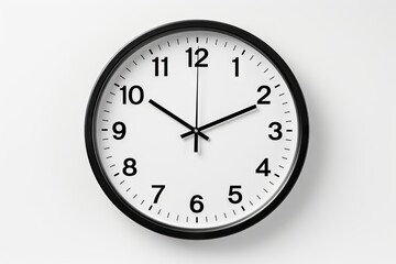 Contemporary white wall clock on a white wall