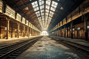 Foto op Canvas Abandoned train station © Enrique