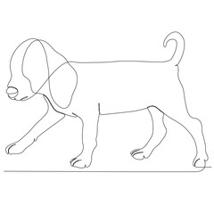 continuous line art dog vector illustration