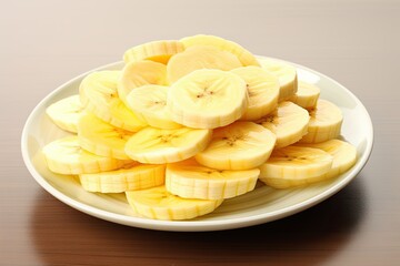 Plate with banana slices