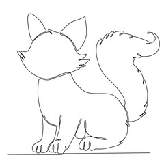 cat continuous line art