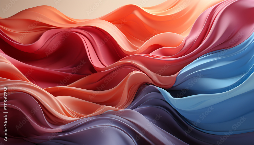 Poster abstract backdrop with smooth, flowing wave pattern in vibrant colors generated by ai