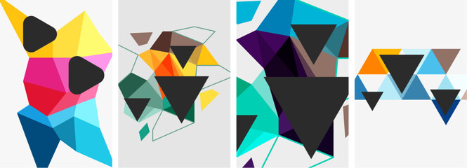 Triangle geometric abstract backgrounds. Vector illustration For Wallpaper, Banner, Background, Card, Book Illustration, landing page