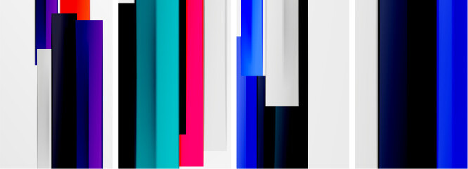 Obraz premium Minimal lines and color stripes poster abstract backgrounds. Vector illustration For Wallpaper, Banner, Background, Card, Book Illustration, landing page